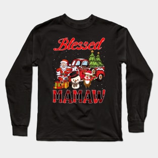 Blessed Mamaw Red Plaid Christmas Long Sleeve T-Shirt